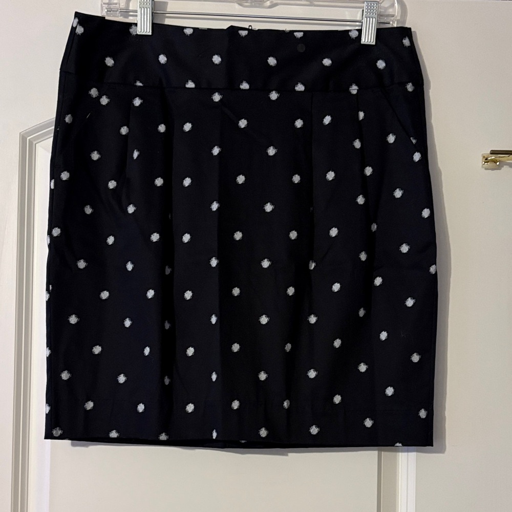 GAP Black Pencil Skirt with White Polka Dots